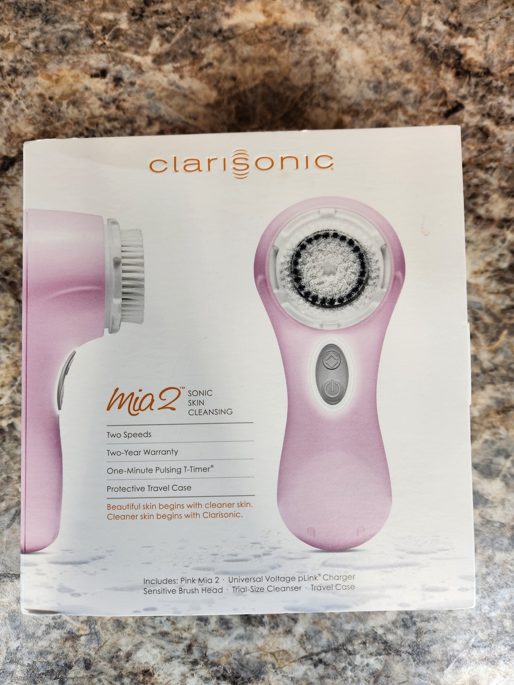 Clarisonic Mia 2 Electric Facial Brush Rechargeable Waterproof Pink Unopened